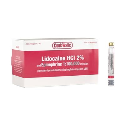 Septodont - Cook-Waite Lidocaine HCl 2% and 1:100,000 Epinephrine Injection