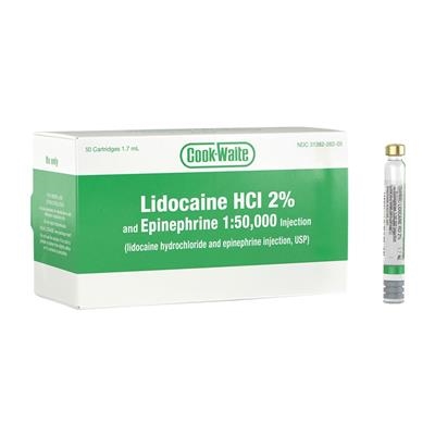Septodont - Cook-Waite Lidocaine HCl 2% & 1:50,000 Epinephrine Injection