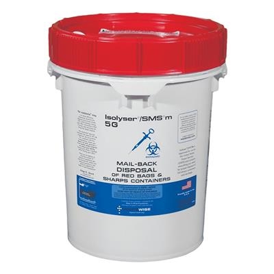 WCM Inc - Isolyser SMSm 5.Gallon Red Bag and Sharps Cleanup Mail back System