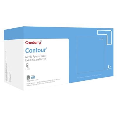 Cranberry - Contour Powder Free Nitrile Exam Gloves