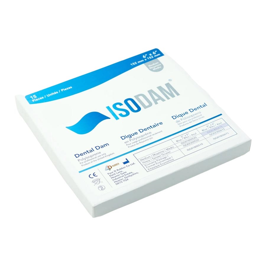 Advance Latex Dental Dams, Medium Gauge, Blue, 6x6