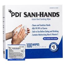 Pdi - Sani-Hands ALC Hand Sanitizer Wipes 5x8 100/Box