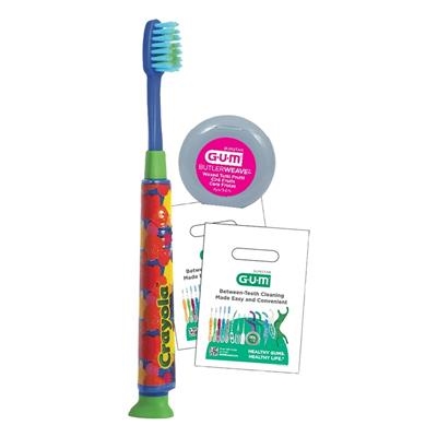 Sunstar - GUM KIT Kids Patient Pack GUM Crayola Deep Clean Toothbrush Bundle