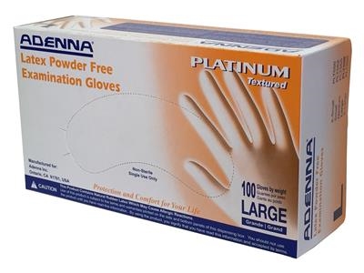 Adenna - Platinum Powder Free Polymer Coated Latex Exam Gloves