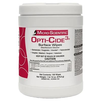Micro-Scientific - Opti-Cide Surface Wipes 100/Can
