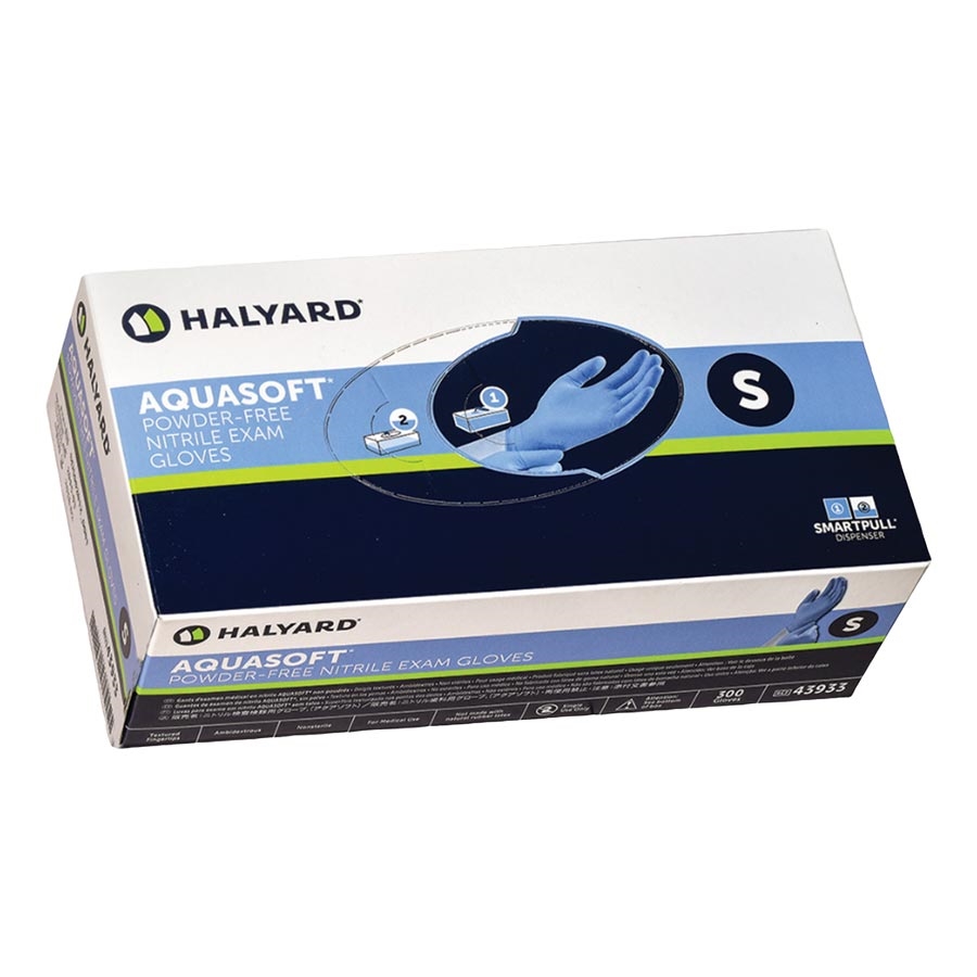Halyard Aquasoft Blue Nitrile Gloves 300 Box