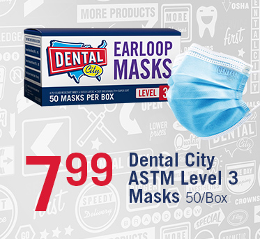 $7.99 Dental City Earloop Masks Level 3