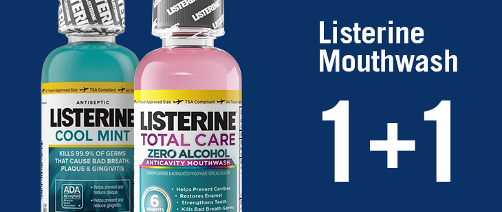Listerine Mouthwash Buy 1 Get 1 Free!
