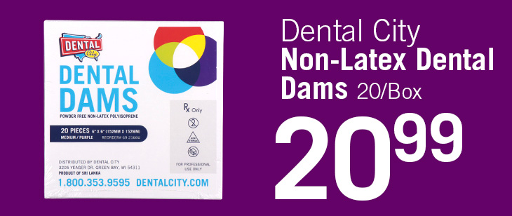$20.99 Dental City Non-Latex Dental Dams 20/Box