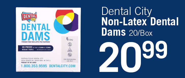 Dental City Non Latex Dental Dams 20 per box $20.99