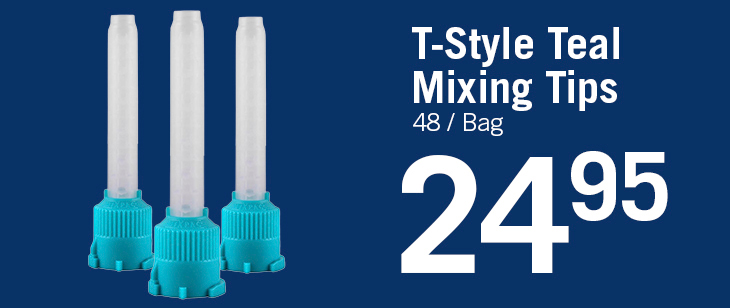 Dental City T-Style Teal Mixing Tips 48 per bag $24.95