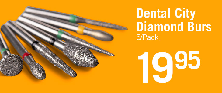 $19.95 Dental City Diamond Burs 5/Pack