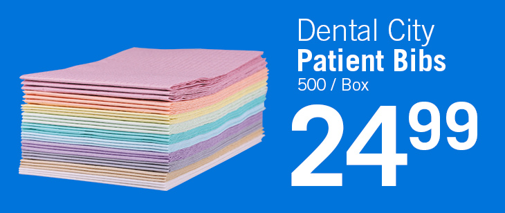 Dental City Patient Bibs 500 per box $24.99