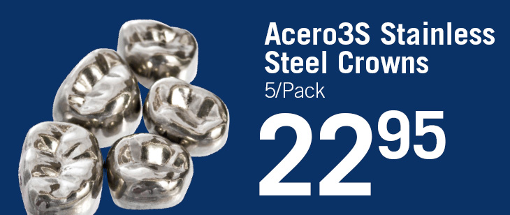 Acero3S Primary Stainless Steel Crowns